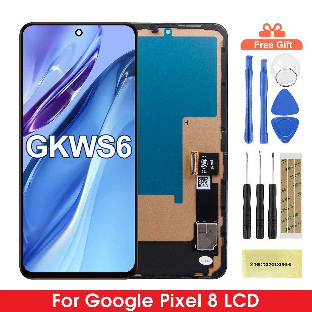 For Google Pixel 8 GKWS6 G9BQD,GA04851-US GZPFO GPJ41 LCD Display Touch Screen Digitizer Assembly With Frame 100% Teseted Google phone repair parts