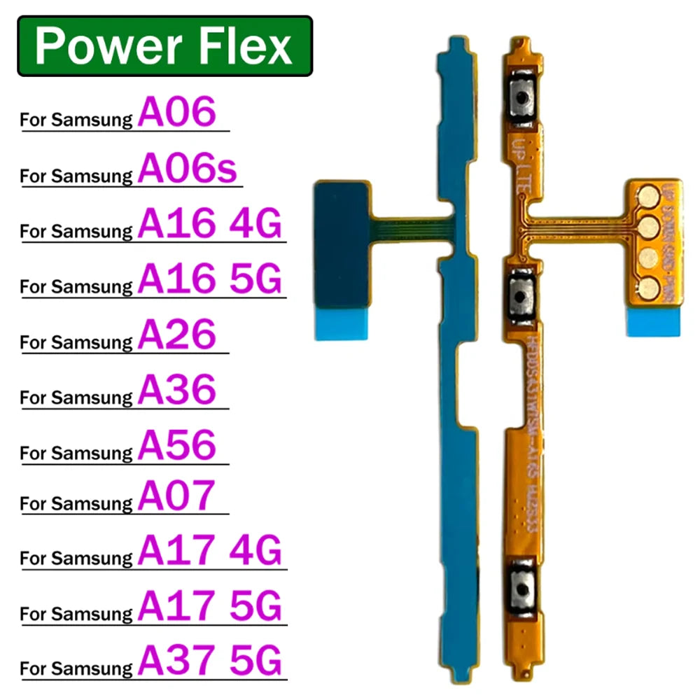 New For Samsung A06 A06s A16 A26 A36 A56 A07 A17 A37 4G 5G Volume Button Power Switch On Off Button Flex Cable Samsung phone repair parts