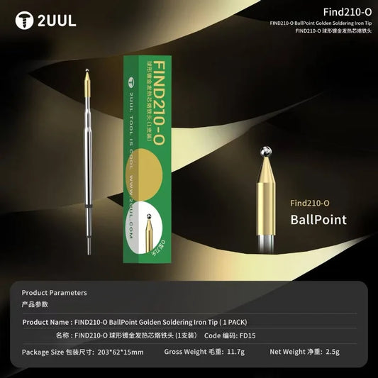 2UUL FIND210-0 Heating Core Ball Head Multi-layer Electroplating Rapid Heating Up for C210 Series Soldering Handle Tips Professional Repair Tools
