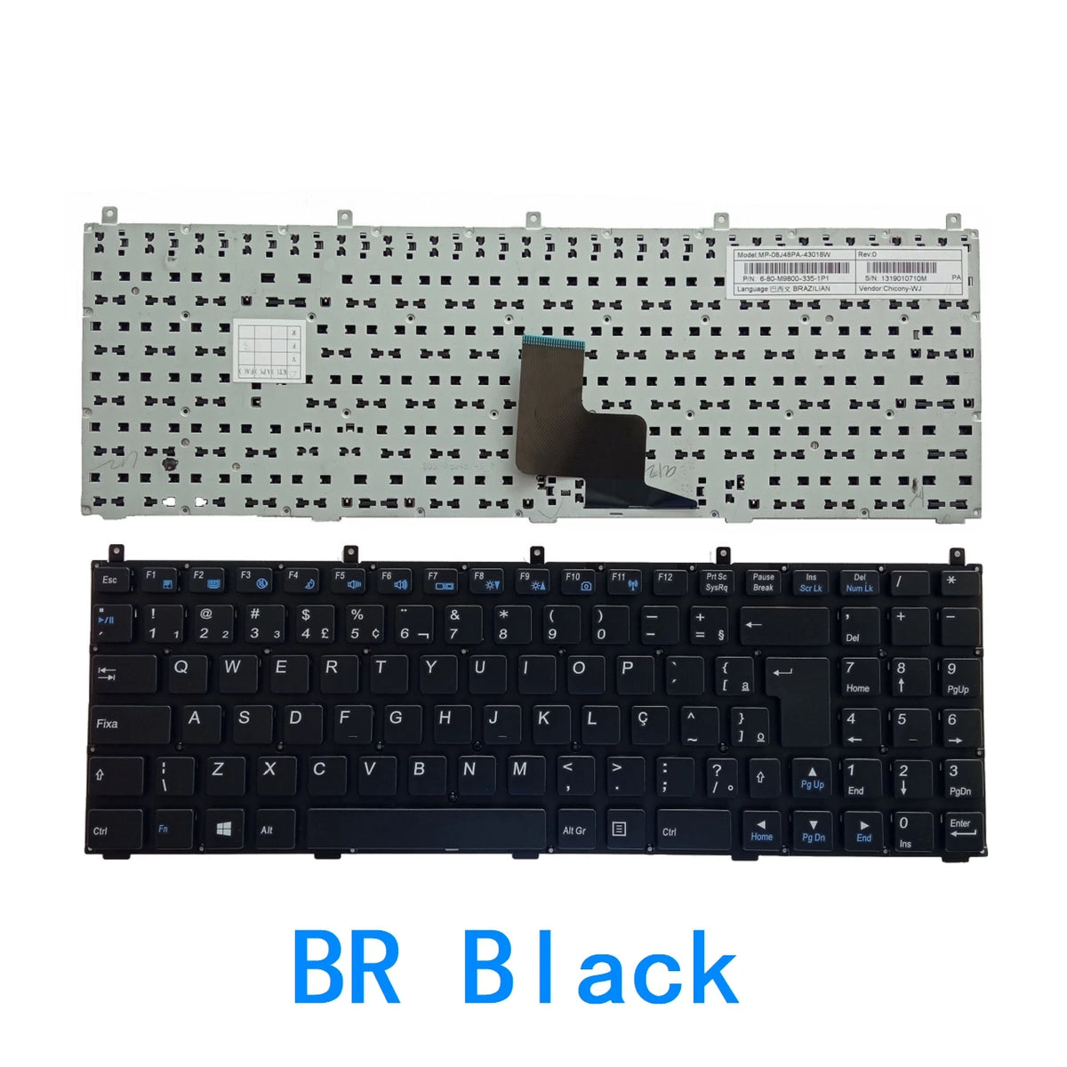 New US Russian Brazil Language  Keyboard For CLEVO K107 W150HN X8100 DNS C5500 W765K W76T Notebook PC Replacement Keyboard