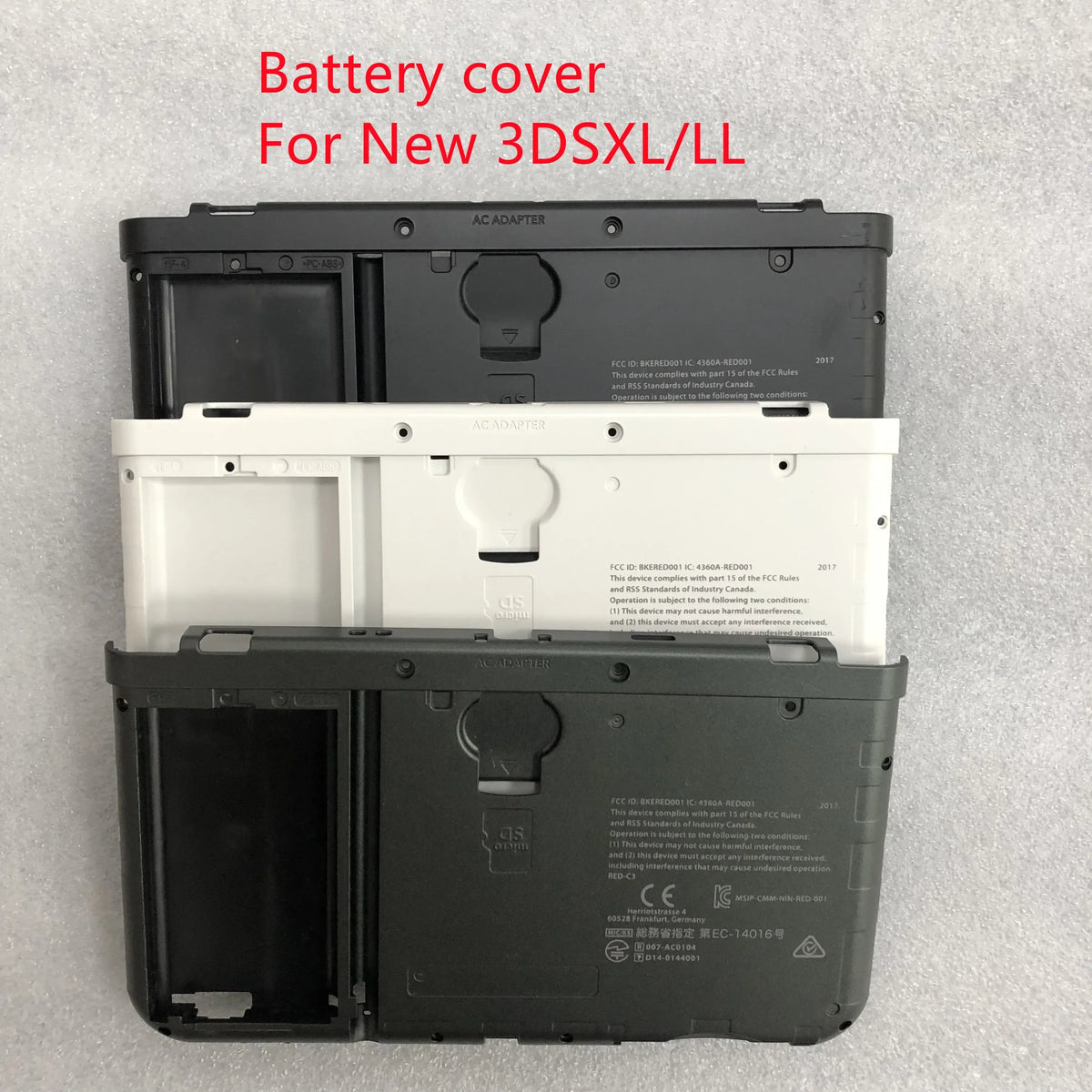 1 Piece Original for NEW 3DS XL LL 2015 Black/White/Gray/Red Colors Original Battery Cover Housing Shell Case Back Cover Plate Game console repair parts
