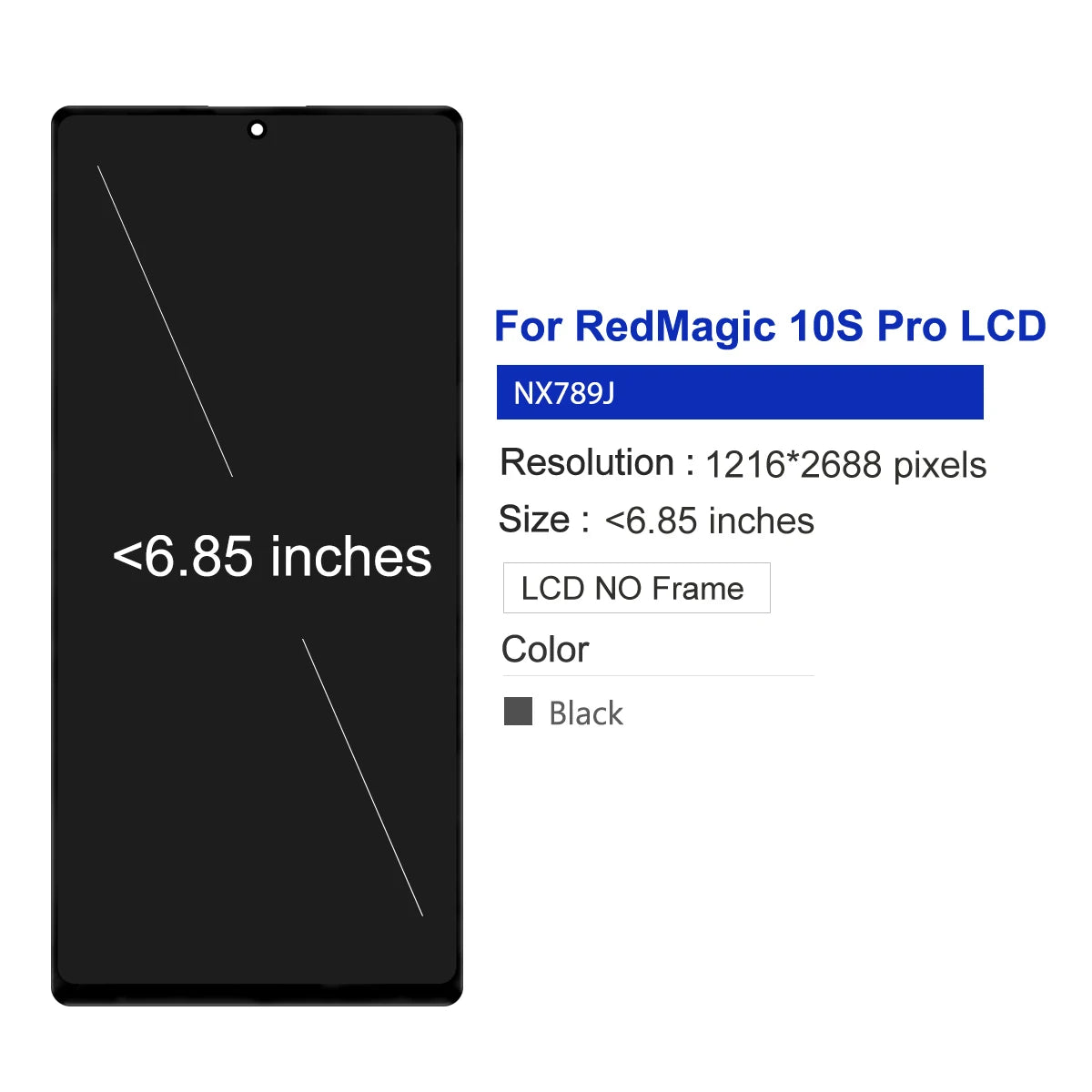Display for ZTE nubia Z70 Ultra RedMagic 10S pro 10Pro 10Pro plus Red Magic 10S Pro+ lcd Touch Screen Assembly Replacement ZTE phone repair parts