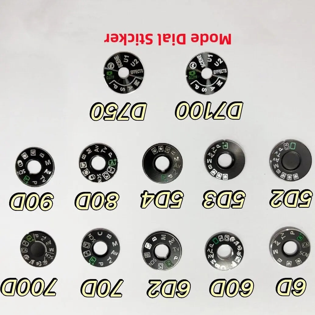 New Top Mode Dial Sticker for Canon 80D 90D For Nikon D7100 D750 Body Top Dial Sticker Repair parts Digital Camera repair parts