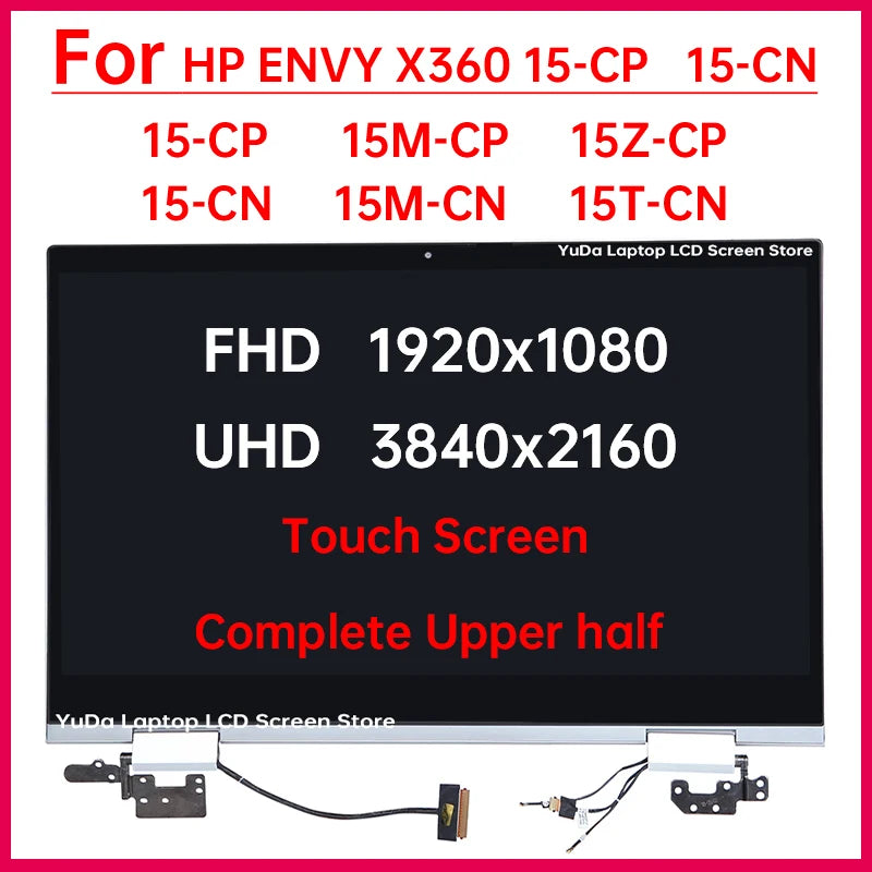 15.6 Inch Laptop LCD Touch Screen For HP ENVY x360 15-cp 15-cn 15Z-CP 15M-CP 15T-CN 15M-CN Display Complete Assembly Replacement HP laptop repair parts