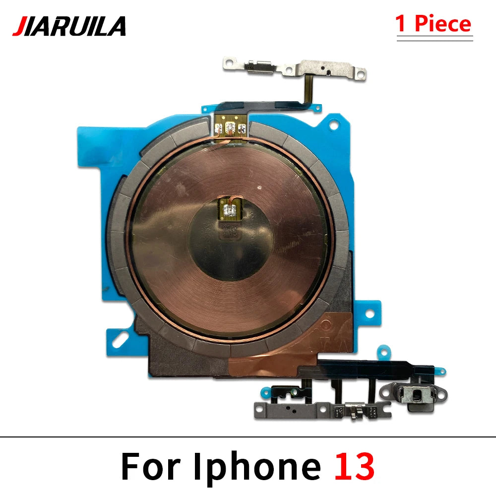 Wireless Charging Chip Coil For iPhone 16 15 14 13 12 11 Pro Max Plus Mini With Magnet Power Volume Button Flex Charger Panel iPhone phone repair parts