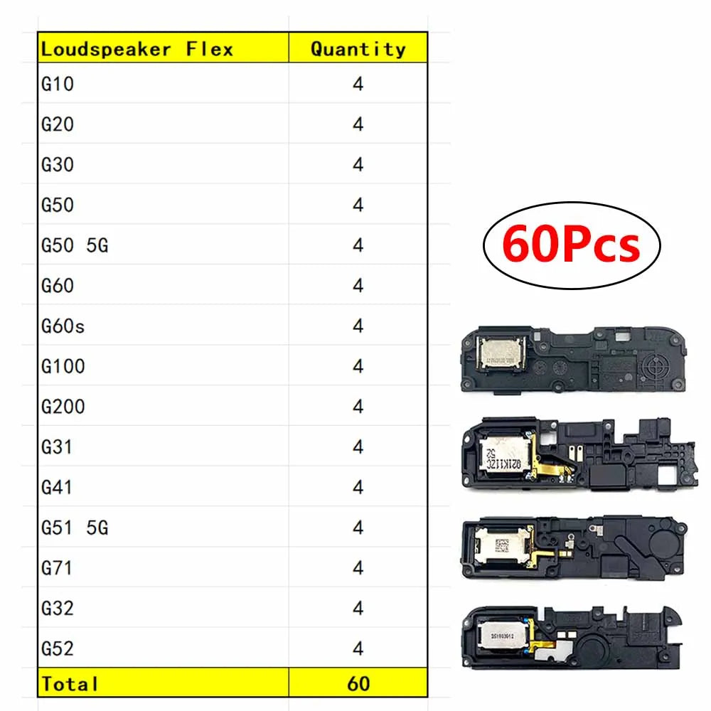 30Pcs Buzzer Ringer Loud Speaker Loudspeaker Flex Cable For Motorola Moto G100 G10 G30 G51 G50 G71 5G G200 G60 G20 G60s G31 G32 Motorola phone repair parts