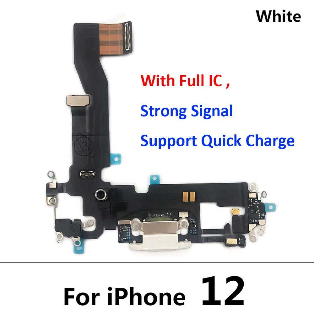 10Pcs/Lot, New USB Charging Port Mic Microphone Dock Connector Board Flex Cable For iPhone 12 Pro Max 12 mini Repair Parts iPhone phone repair parts