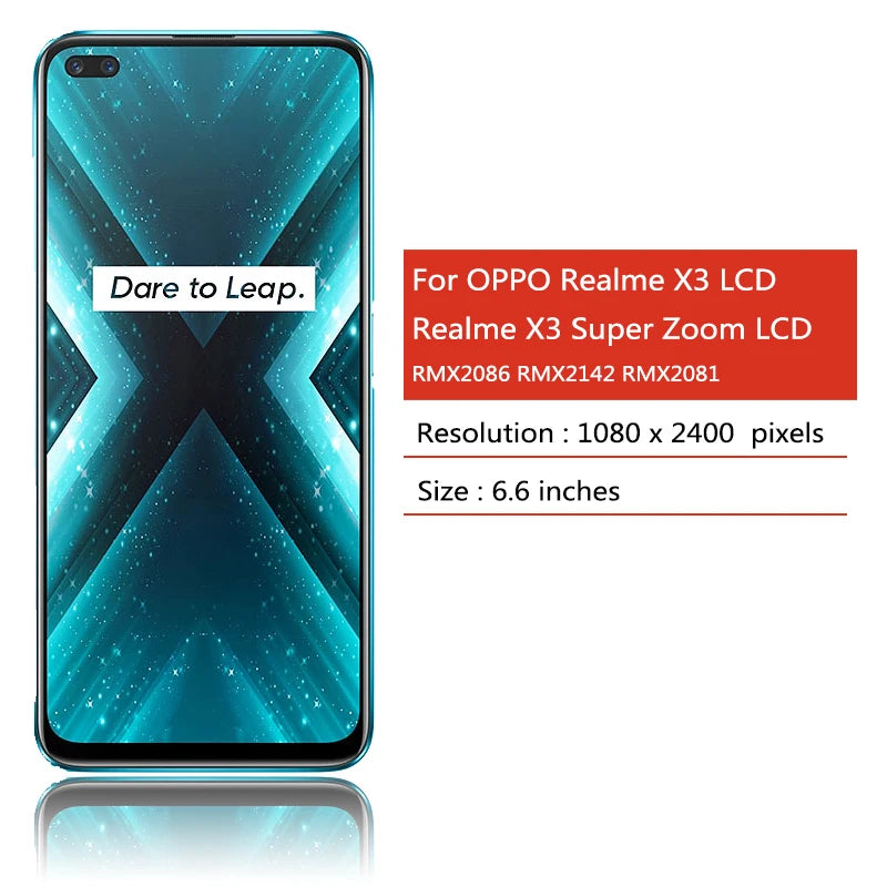 6.6"Screen For Oppo Realme X3 SuperZoom RMX2086 LCD Display Touch Screen Digitizer Replacement For RealmeX3 LCD RMX2142 Frame Oppo phone repair parts Realme phone repair parts