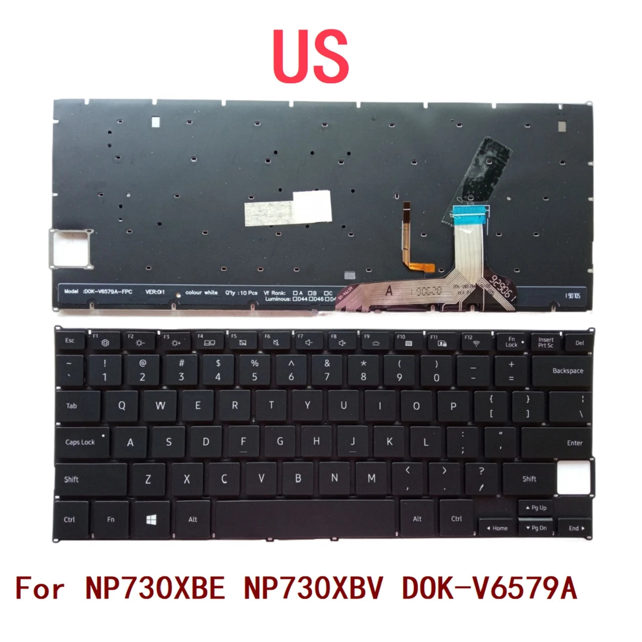 New US Laptop Backlit Keyboard For Samsung NP730XBE NP730XBV DOK-V6579A Notebook PC Replacement SAMSUNG laptop repair parts