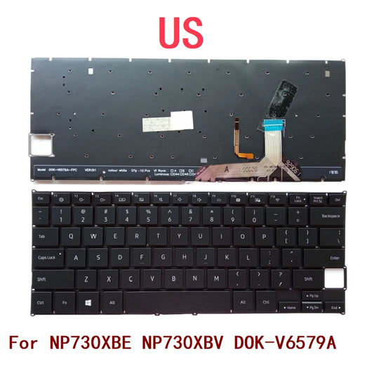 New US Laptop Backlit Keyboard For Samsung NP730XBE NP730XBV DOK-V6579A Notebook PC Replacement SAMSUNG laptop repair parts