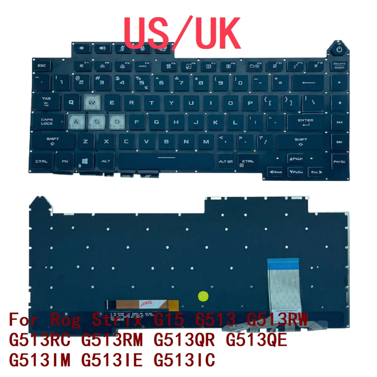 New US UK Laptop RGB Keyboard For ASUS Rog Strix G15 G513 G513RW G513RC G513RM G513QR G513QE G513IM G513IE G513IC ASUS laptop repair parts