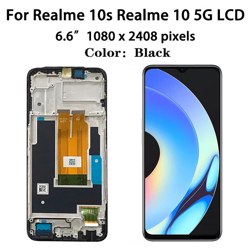 High Quality 6.6" For OPPO Realme 10S RMX3663 LCD Display Touch Screen Digitizer Assembly Replacement Parts For Realme 10 5G LCD Oppo phone repair parts Realme phone repair parts
