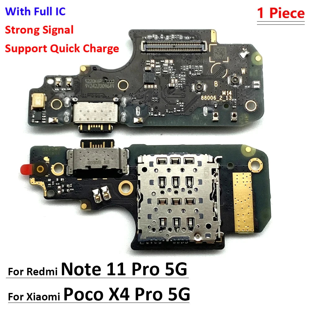 New For Xiaomi Poco X4 M4 Pro / Redmi Note 11 Pro Plus 4G 5G USB Charging Port Mic Microphone Dock Connector Board Flex Cable  Xiaomi  Xiao mi phone repair parts