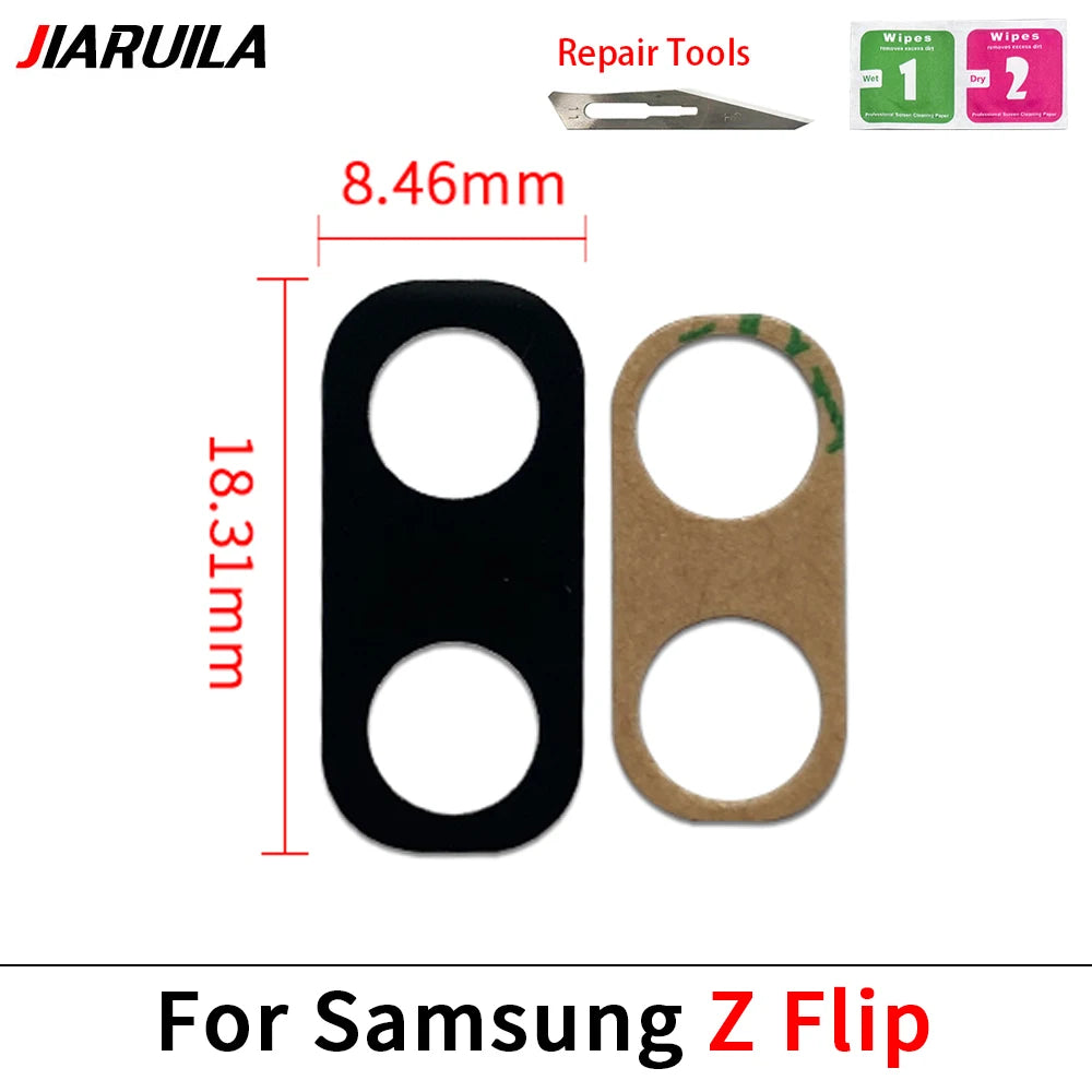 New Camera Glass For Samsung Z Flip 2 3 4 5 6 / Z Fold 2 3 4 5 6 5G Rear Back Camera glass Lens With Glue Adhesive Samsung phone repair parts