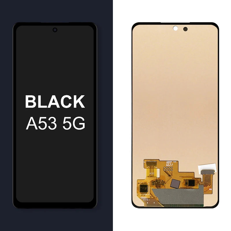 Super AMOLED A53 5G Display Screen with frame, for Samsung Galaxy A53 5G A536 A536B A536U Lcd Display Touch Screen Replacement Samsung phone repair parts