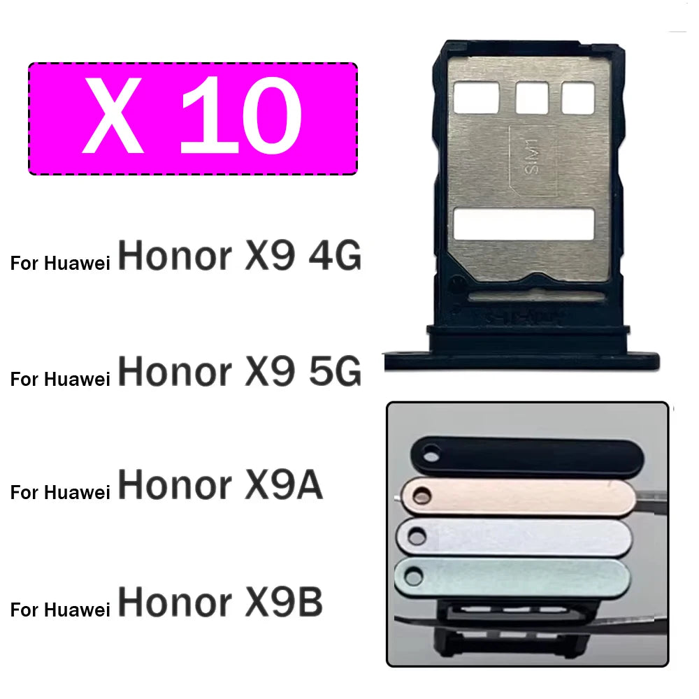 10Pcs/Lot, New SIM Card Tray Slot Holder Adapter Accessories For Huawei Honor X9 X9A X9B 4G 5G Repair Parts Huawei phone repair parts