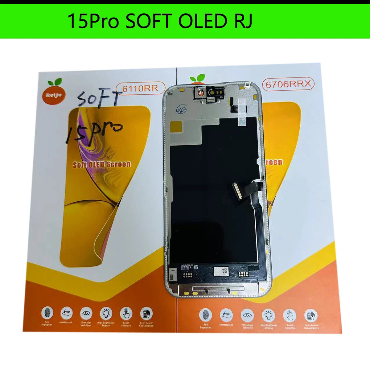 RJ SOFT OLED LCD Display Replacement For iPhone 16 12Pro 13pro 15pro 14pro 16pro 17pro Max 14 16 15 PLUS Touch Screen Digitizer iPhone phone repair parts