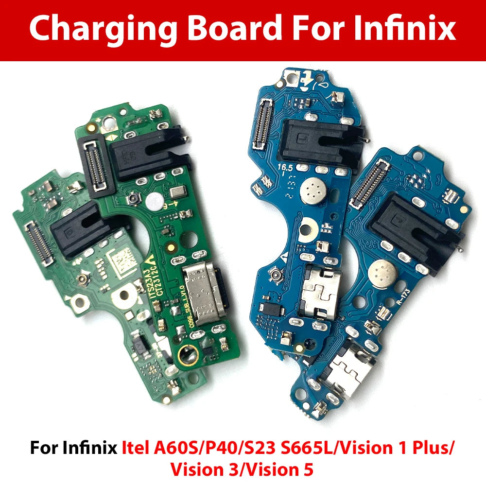 10Pcs, USB Charging Port Dock Charger Connector Board For Itel A58 A60 A60s A70 P40 P65 P36 P33 P37 P38 S23 Vision 1 3 5 Plus   Itel phone repair parts