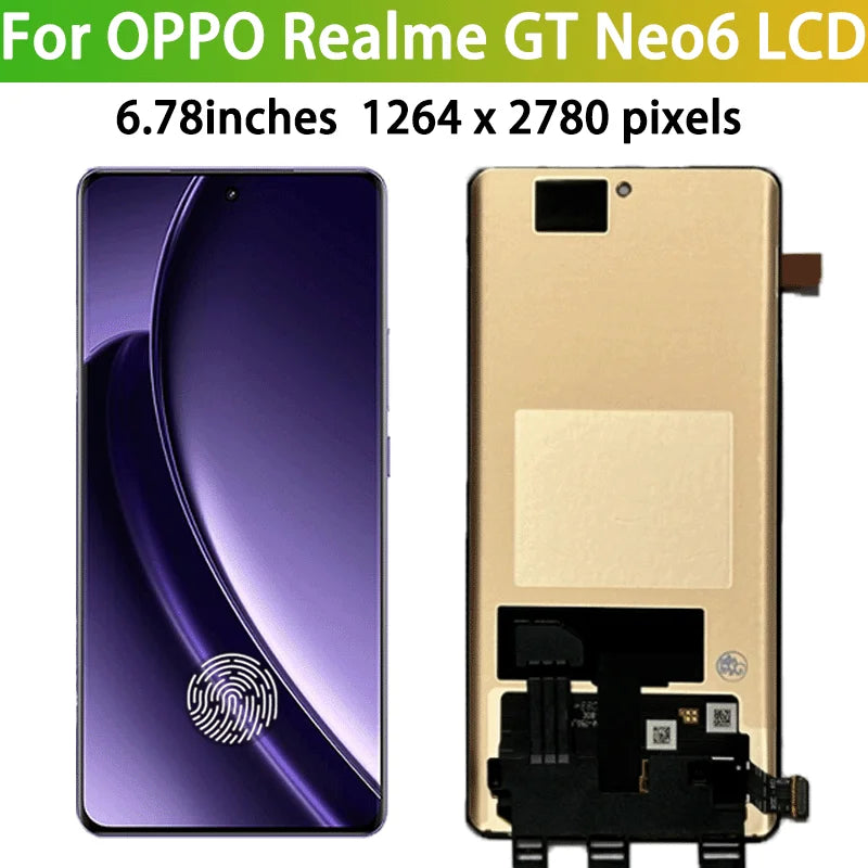 6.78"AMOLED For Realme GT Neo6 LCD Display Touch Screen Digitizer Assembly GT Neo 6 Display Repair Parts Oppo phone repair parts Realme phone repair parts
