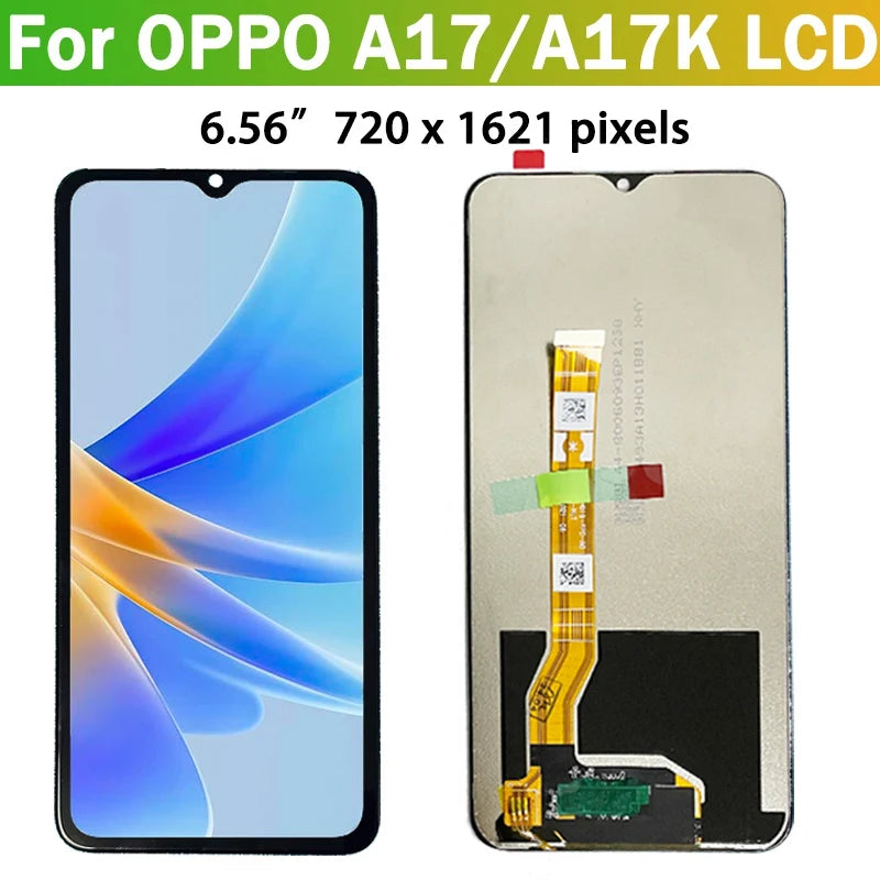 6.56" Screen For Oppo A17 LCD CPH2477 Display Screen Replacement  For Oppo A17K LCD CPH2471 Digital Touch Screen Assembly Oppo phone repair parts Realme phone repair parts