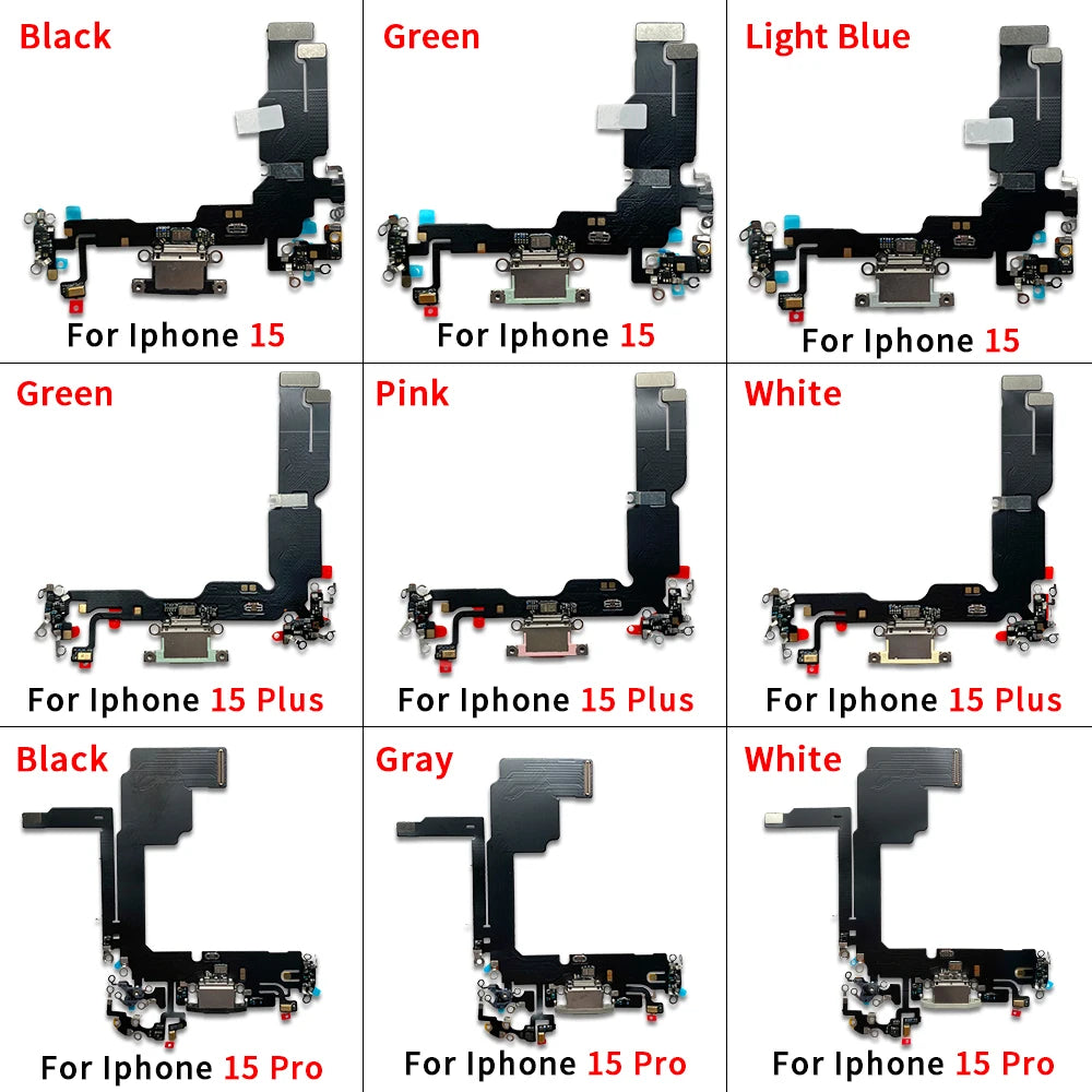10Pcs, New For iPhone 15 Pro 15Pro Max Plus USB Charging Port Dock Charger Plug Connector Board Flex Cable iPhone phone repair parts