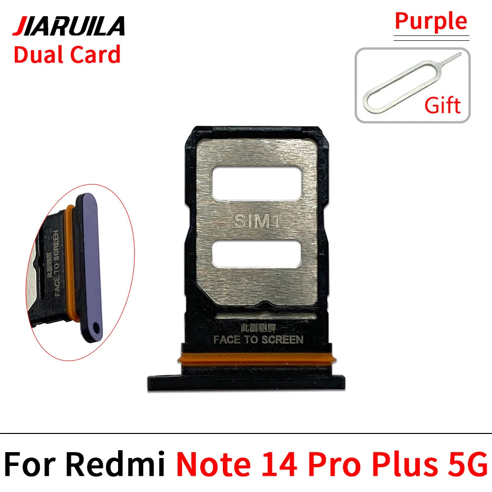10Pcs, SIM Card Slot SD Card Tray Holder Adapter For Xiaomi Redmi Note 14 Pro Plus 4G 5G  Xiaomi  Xiao mi phone repair parts