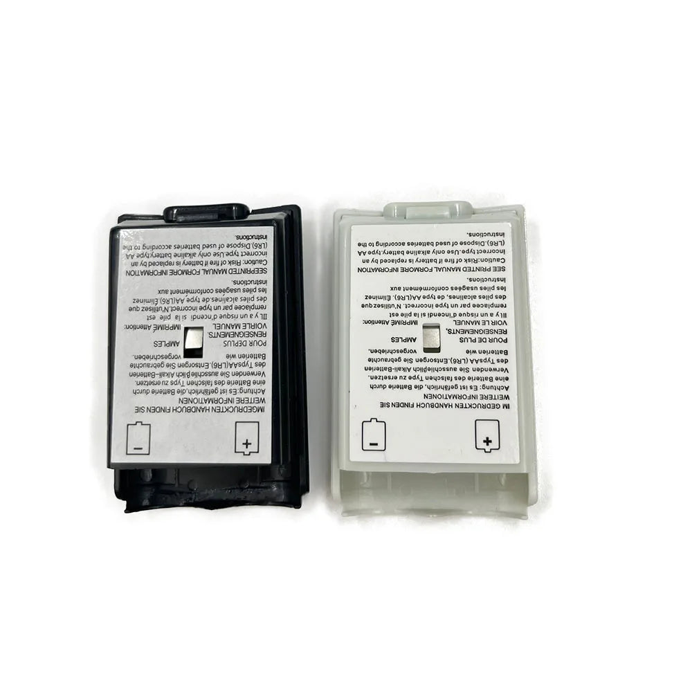 20PCS Black  White Plastic Back Battery Cover Cases Holder Pack Part Shell Case For XBOX 360  Controller Battery Back Case Game console repair parts