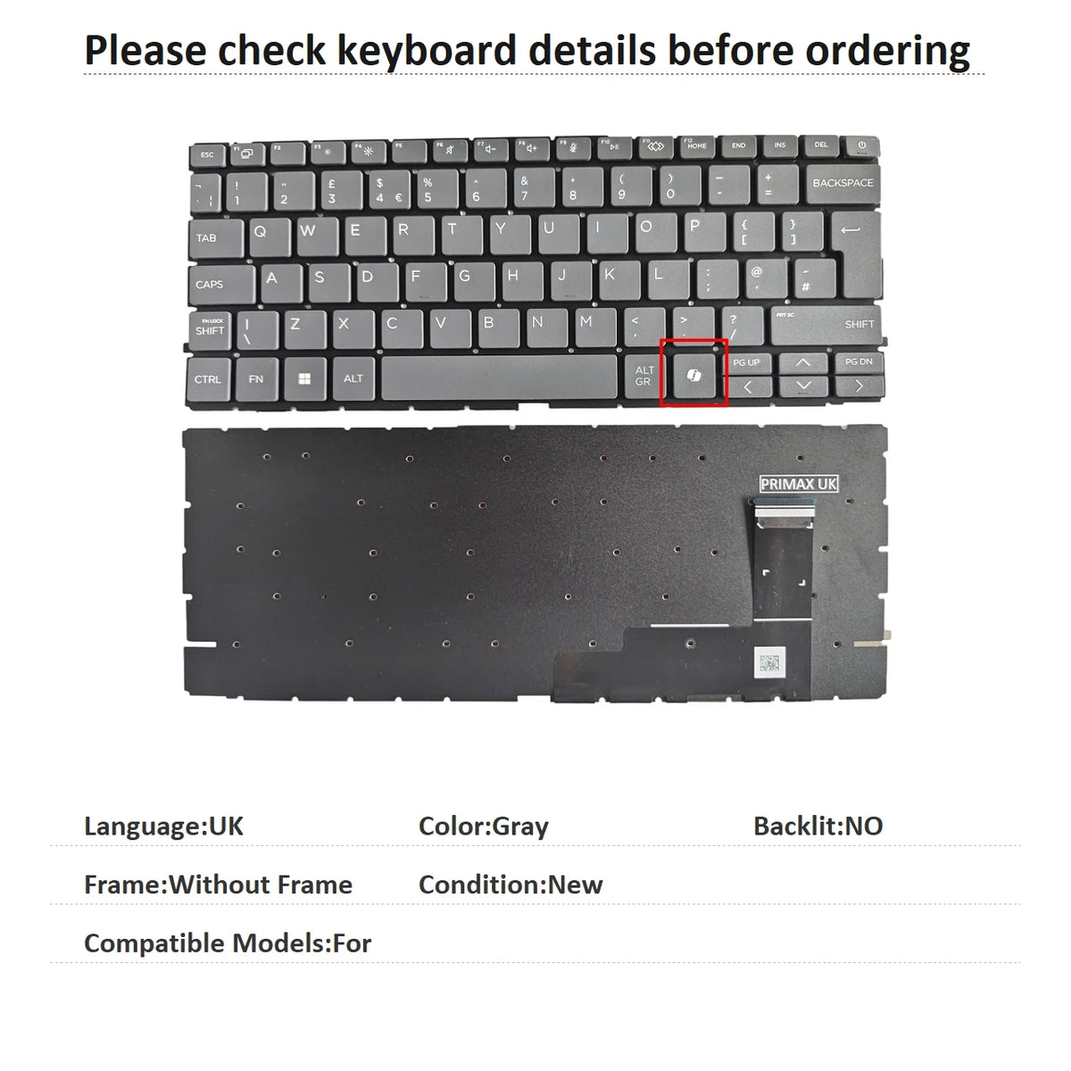 New US Spanish Latin UK Language  Backlit Keyboard For HP  Notebook PC Replacement Keyboard  HP laptop repair parts