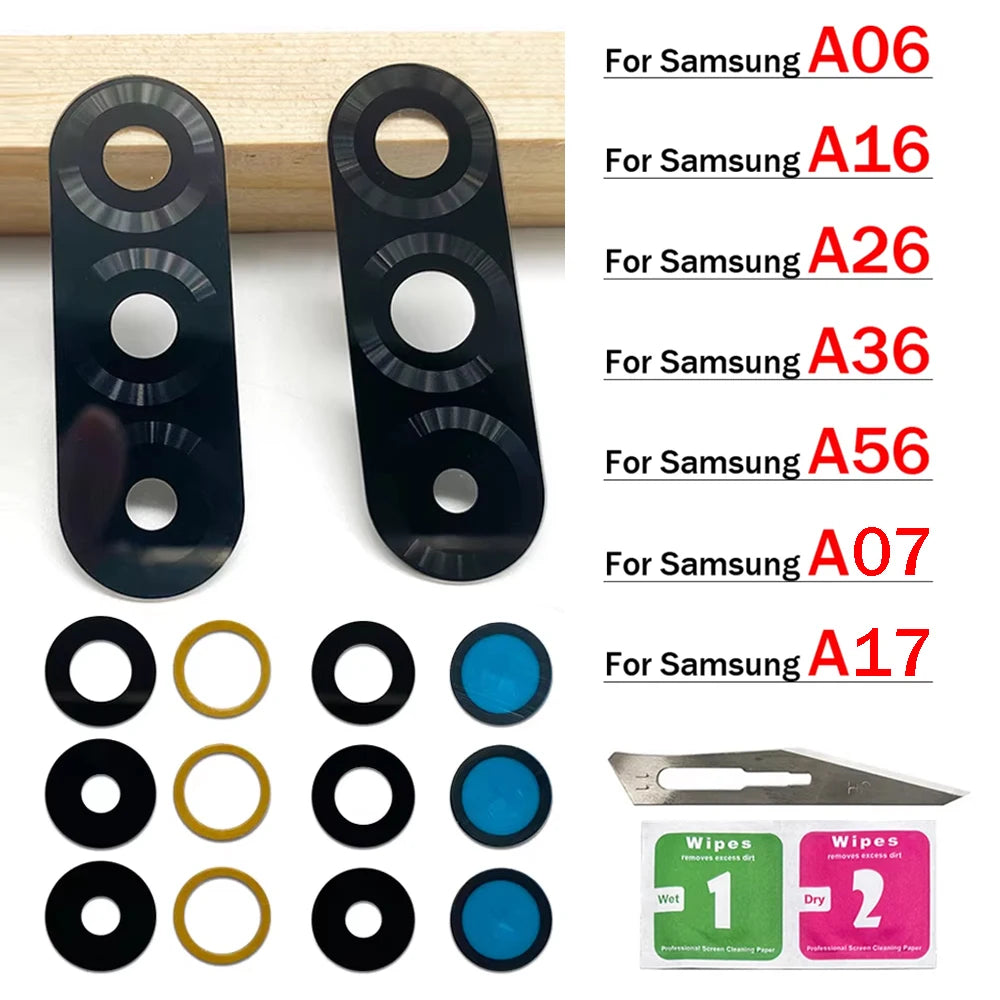 Rear Back Camera Glass Lens For Samsung A06 A16 A26 A36 A56 A07 A17 4G 5G Camera Glass With Glue Adhesive Samsung phone repair parts
