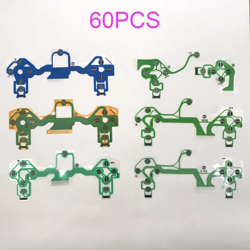 60 PCS for Dualshock 4 PS4 DS4 PRO Slim Controller Conductive Film Conducting Film Keypad Flex Cable JDM 050 040 030 011 Game console repair parts