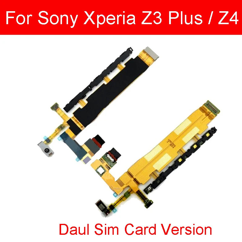 Power on off Flex Cable For Sony Xperia Z4 Z3+ Z3 Plus E6553 E6533 Volume USB charging port & camera switch button Flex Ribbon Sony phone repair parts