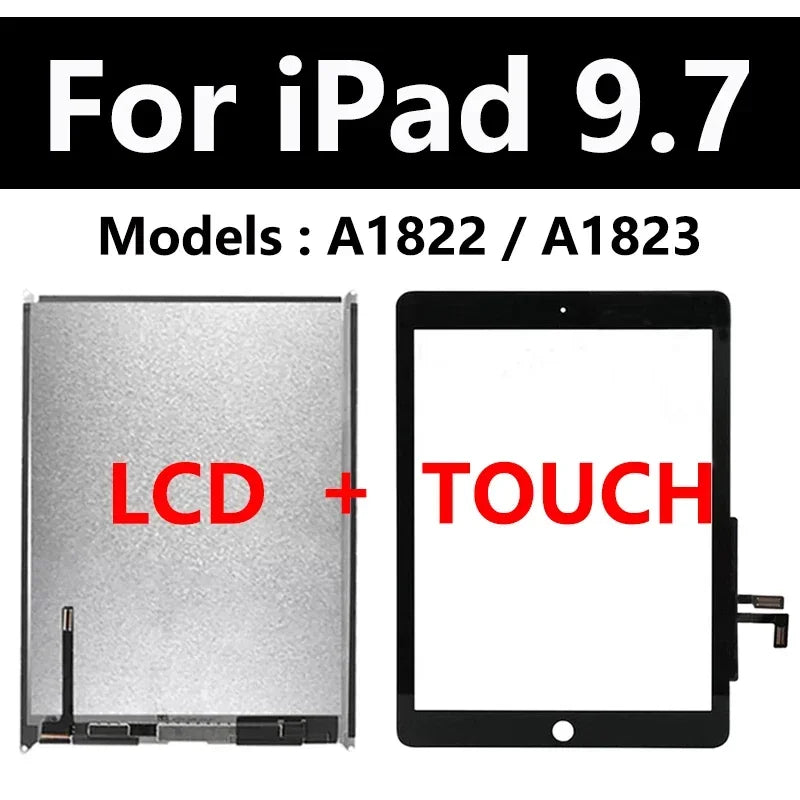 LCD Touch Screen For Apple iPad 5 5th Gen A1822 A1823 iPad 9.7 2017 Assembly Digitizer Front Glass Display Panel Replacement  iPad repair parts