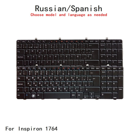 New Russian Spanish Language  Keyboard For Dell Inspiron 1764 Notebook PC Replacement KeyboardDell laptop repair parts