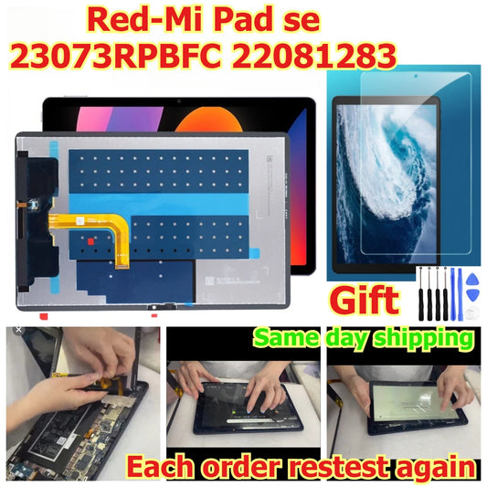 100% tested Tab touch display lcd screen glass for RedMi Pad se 23073RPBFC 22081283 Digitizer assembly Xiaomi Tablet repair parts