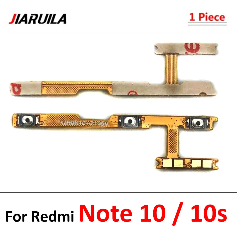 10Pcs,  Power On Off Volume Key Button Flex Cable For Xiaomi Redmi Note 10 10s 11 11s 12 12s 13 Pro Plus 4G 5G Xiaomi  Xiao mi phone repair parts