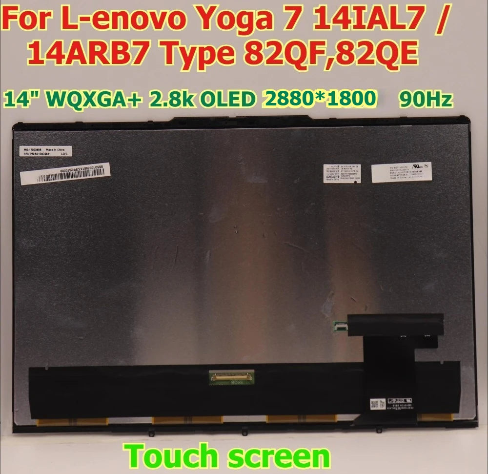 14.0 Lcd Touch screen Module For Lenovo Yoga 7 14IAL7 7-14ARB7 2.2K 2.8K OLED Display Digitizer Assembly 5D10S39811 5D10S39812