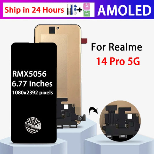 RMX5056 Premium Lcd For Oppo Realme 14 Pro 5G LCD Display Touch Screen Digitizer Panel Assembly With Frame  Oppo phone repair parts