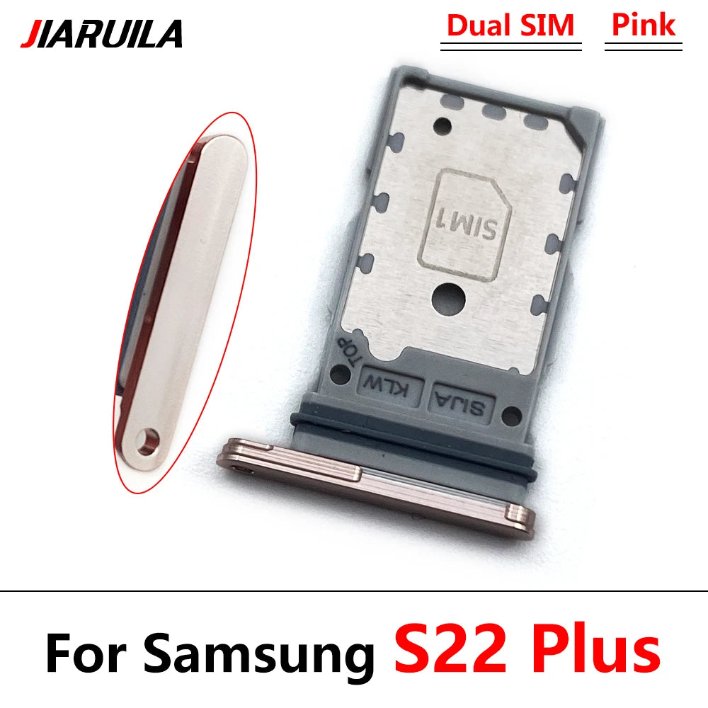 10Pcs/Lot, Micro Nano Dual SIM Card Holder Tray Slot Holder Adapter Socket For Samsung S22 / S22 Plus / S22 Ultra Samsung phone repair parts
