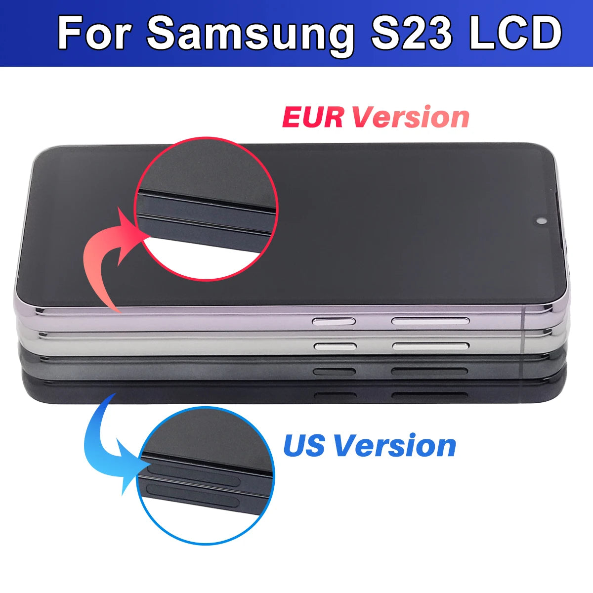 S23 Screen Assembly for Samsung Galaxy S23 S911B S911B/DS Lcd Display Digital Touch Screen with Frame Replacement Parts Samsung phone repair parts