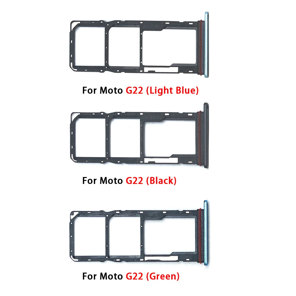 10Pcs, New For Motorola Moto G31 G51 G71 G22 G32 G52 G62 G72 Micro Nano SIM Card Holder Tray Slot Holder Adapter Socket Motorola phone repair parts