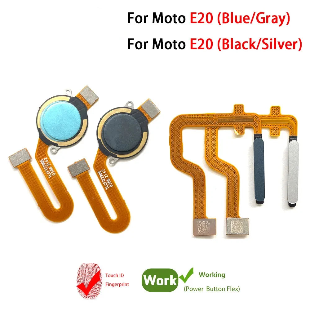 10Pcs/Lot, Home Button FingerPrint Touch ID Sensor Flex Cable For Motorola Moto E20 E32 E40 E6s E7 Plus Power Motorola phone repair parts