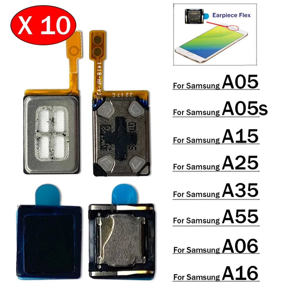 10Pcs/Lot, Earpiece Ear Speaker Sound Receiver Flex Cable For Samsung A05 A05s A15 A25 A35 A55 A06 A16 4G 5G Samsung phone repair parts