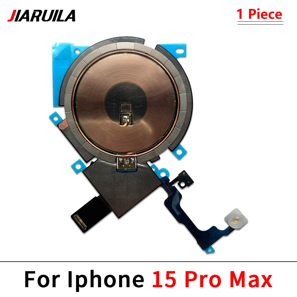 Wireless Charging Chip Coil For iPhone 16 15 14 13 12 11 Pro Max Plus Mini With Magnet Power Volume Button Flex Charger Panel iPhone phone repair parts