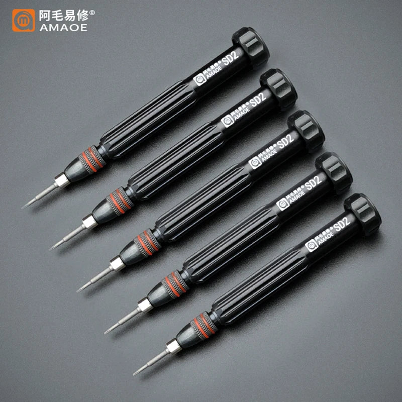 AMAOE SD2 Precision Screwdriver Torx Pentalobe Tri Wing Magnetic S2 Steel Bits Screw Driver for Camera Watch Mobile Phone Repair Professional Repair Tools