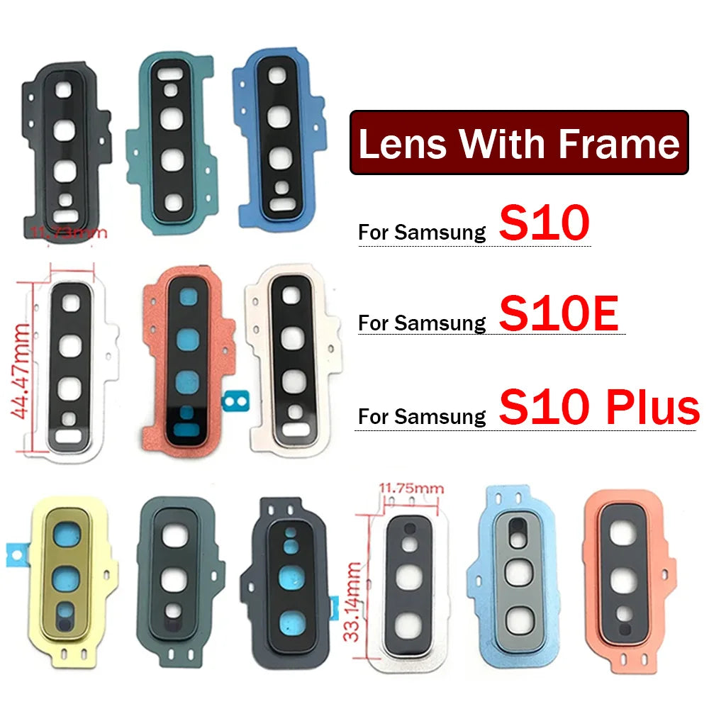 Rear Camera Cover Frame For Samsung S10e S10 Plus Glass Camera Lens with Frame Replacement Samsung phone repair parts