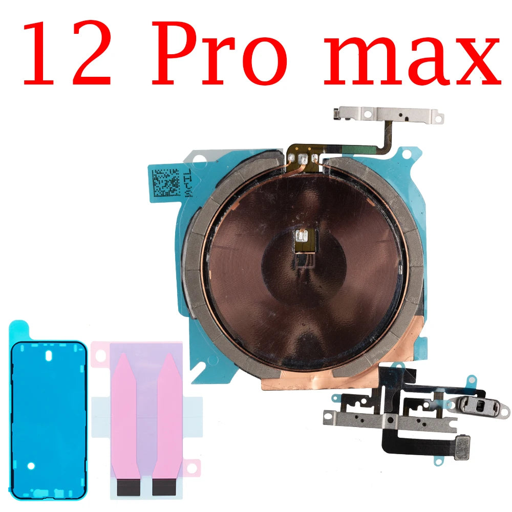1set Wireless Charging Chip NFC Coil with Volume for IPhone 12 13 14 Mini Pro Max Plus Charger Panel Sticker Flex Cable iPhone phone repair parts