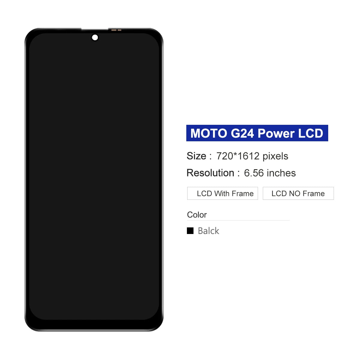 6.56“ For Motorola Moto G24 Power Display LCD Touch Panel Digitizer Assembly Screen For Moto G24 Power With Frame Replacement Motorola phone repair parts