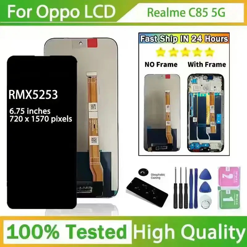 6.8"Screen For Realme C85 Display Screen For OPPO Realme C85 5G RMX5253 Display Screen Touch Panel Digitizer Assembly Oppo phone repair parts Realme phone repair parts