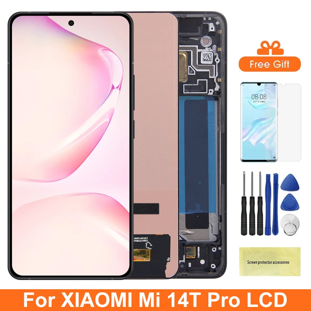 6.67"AMOLED For Xiaomi Mi 14T Pro LCD For Xiaomi Mi 14T Pro 2407FPN8EG LCD Display Touch Digitizer Assembly Repair Parts Xiaomi phone repair parts