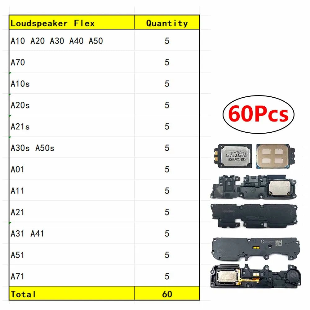 24Pcs Loud Speaker Buzzer Ringer Flex Cable For Samsung A10S A20S A30S A50s A21s A10 A20 A30 A50 A70 A71 A11 A01 A21 A31 A51 Samsung phone repair parts